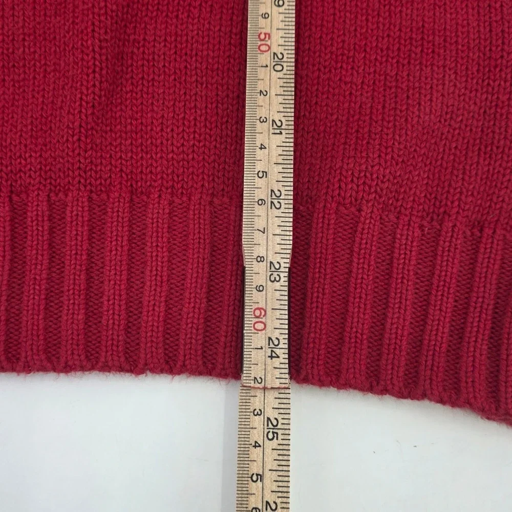 VINTAGE 90S POLO RALPH LAUREN SWEATER VEST MENS LARGE RED BLUE PONY VNECK COTTON